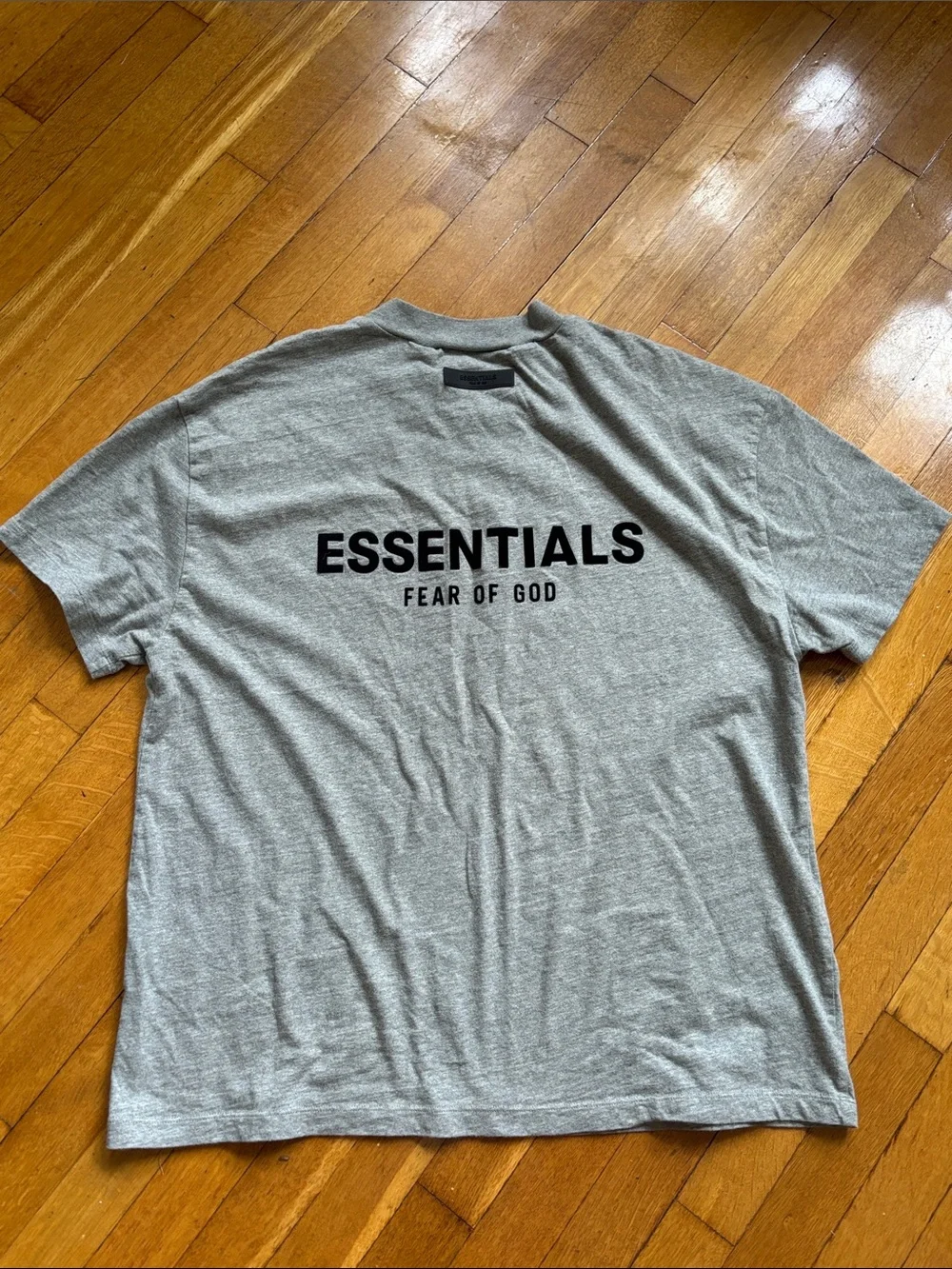 Essentials Fear Of God Heather Grey Short Sleeve Crew Neck Tee
